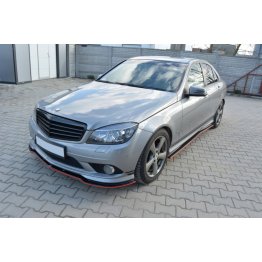 Накладки сплиттеры на пороги на Mercedes C W204 AMG-Line